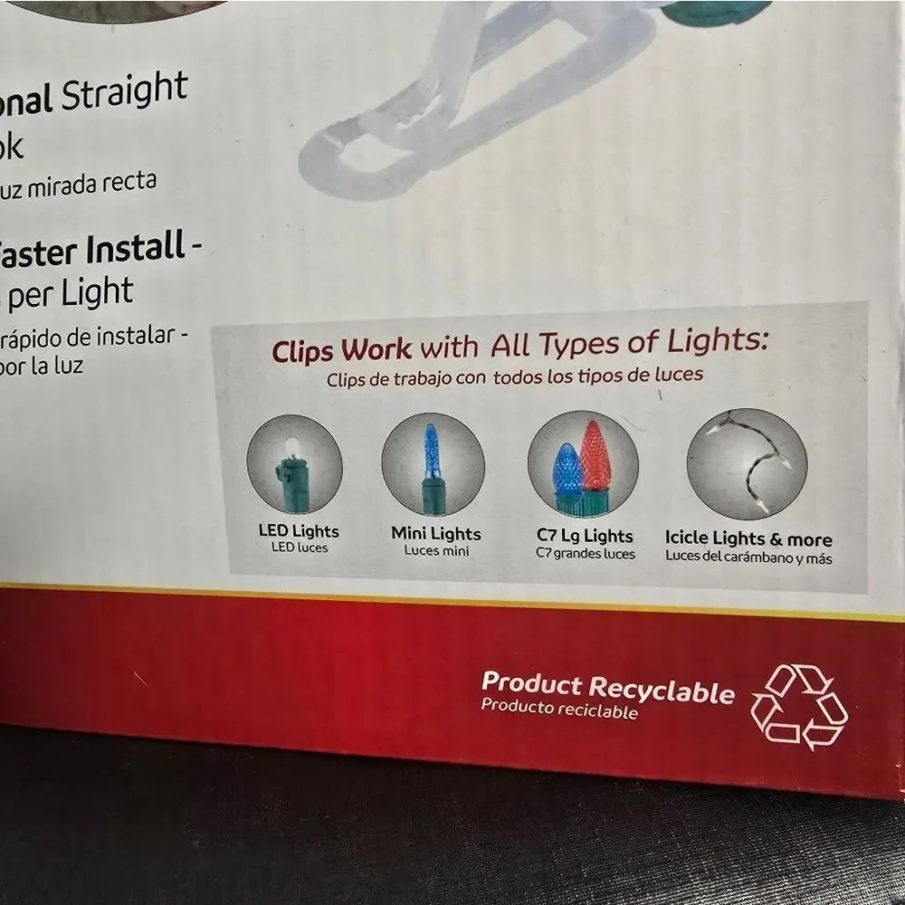 Bundle of 3 Simple Living Solutions Universal Light Clips, 100 Ct – Plastic Clip